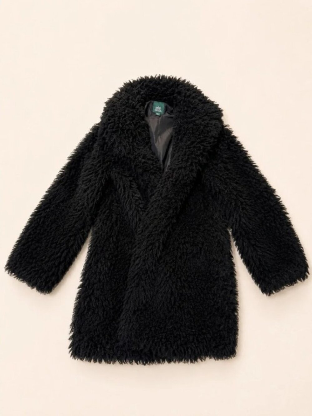 BNWT Wild Fable Black, Shaggy, Oversized Faux Fur Coat, Size S